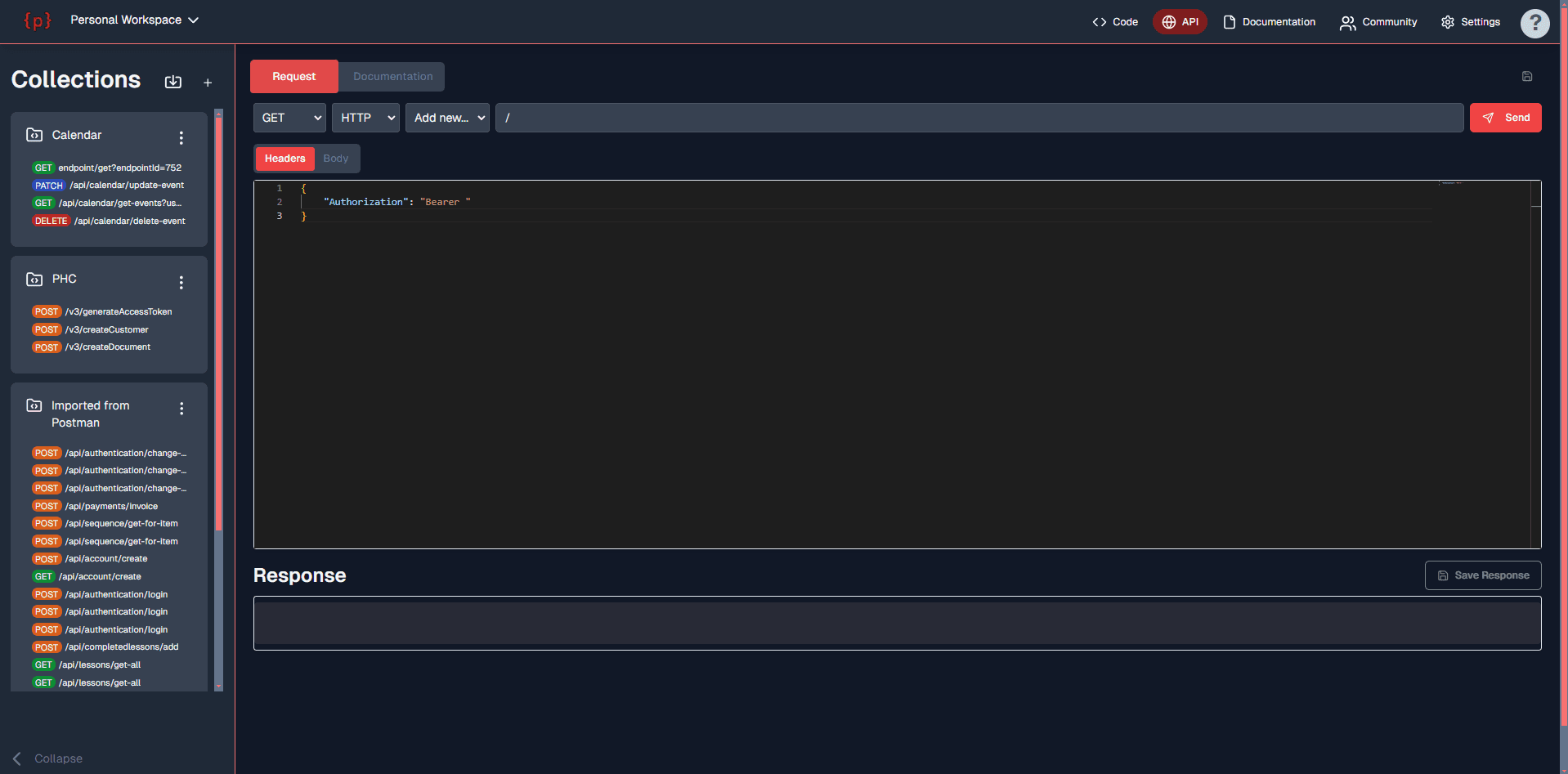 API Testing Platform Interface